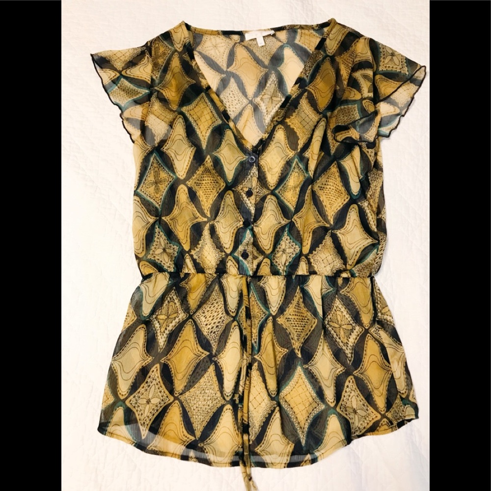 Navy/Yellow Blouse